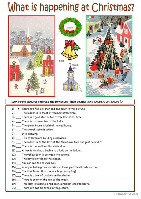 What Is Happening In The Christmas P English Esl Worksheets Pdf Doc