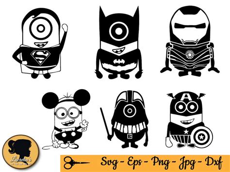 Minion Super Heroes SVG, Minion Captain America SVG, Fun Minion, Minions Design Clipart, Cameo ...