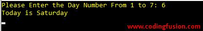 C Program To Print Day Name Of Week