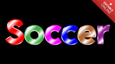 Soccer Lettres Color Es Ditable En Ligne G N Rateur D Effet De Texte