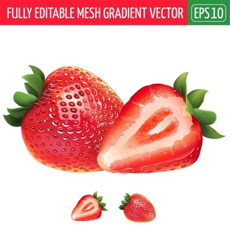 Strawberry Image Fresh Fruit 3d Realistic Icon Vector Image