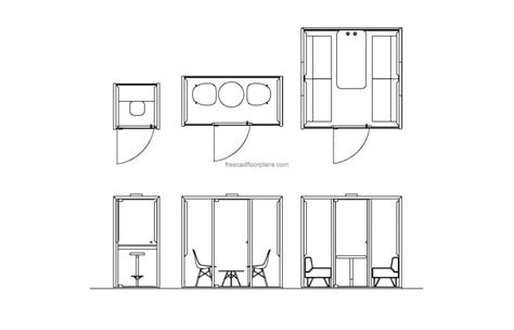 Office Phone Booths CAD Drawings