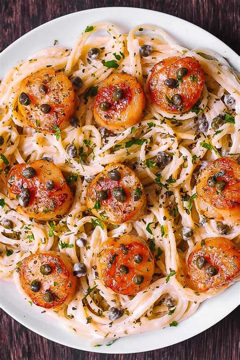 Scallops And Pasta In White Wine Sauce Tasty Pasta Yummy Pasta Dish