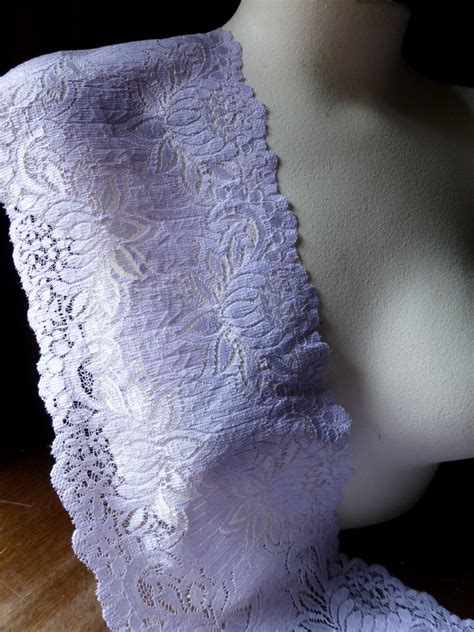 Lavender Stretch Lace Lotus Design For Lingerie STR 20 Etsy