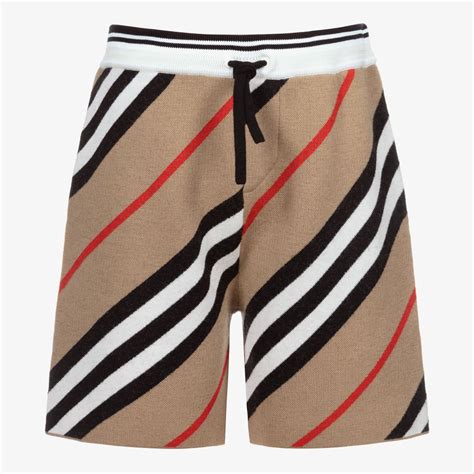 Burberry Teen Boys Beige Knitted Shorts Childrensalon Outlet