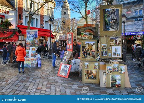 Artists Working Famous Place Du Tertre Montmartre Stock Photos by Megapixl