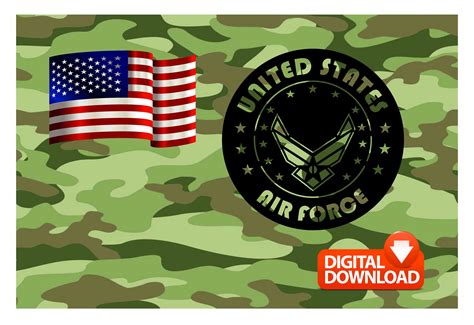 Usa Army Air Force Logos Wall Art Decor Vector Drawing File Etsy