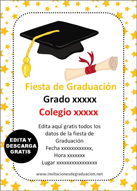 Las Mejores Invitaciones De Graduaci N Primaria Para Editar Gratis