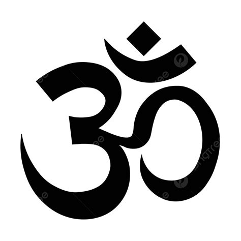 Flat Icon Of The Aum Om Ohm Symbol In Black Vector Ornament Design