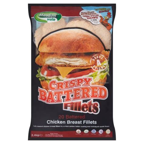 Meadowvale Battered Crispy Chicken Fillets 25kg 4 Pack