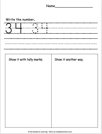 Exploring Number 34 Worksheet | Made By Teachers