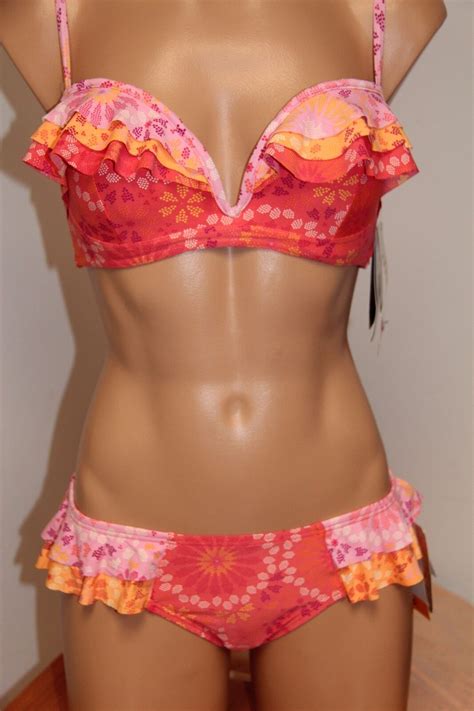 NWT Coco Rave Bra Bikini 2pc Set Size L 30 32C Cup Bridgette U Wire