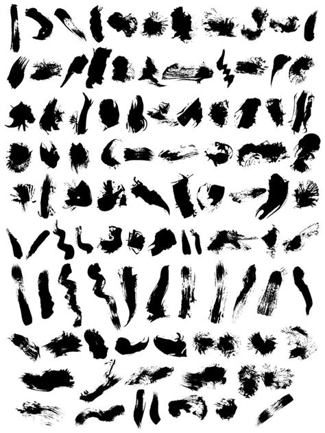 Grunge Brush Strokes Illustrator And Photoshop Brush Pack 01 Photoshop Brushes Brush Strokes