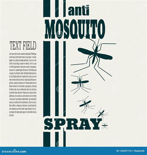 Ejemplo De La Etiqueta Del Espray Del Anti Mosquito Ilustración Del