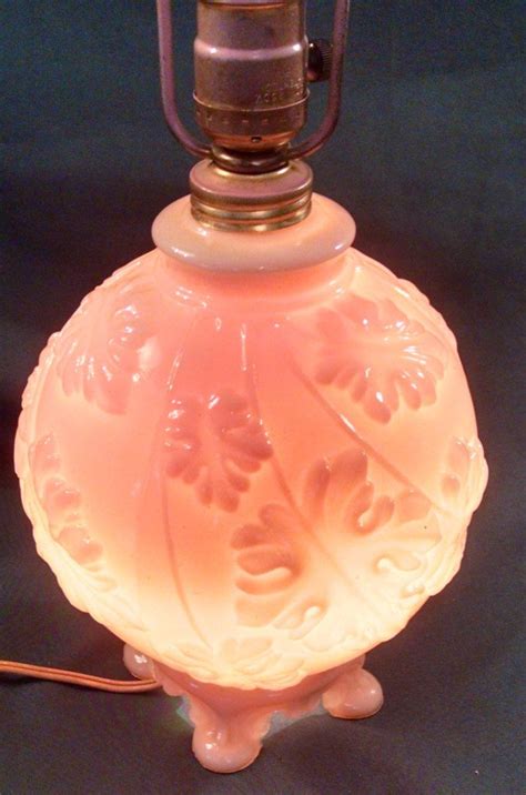 Vintage Pink Milk Glass Milk Glass Pink Milk Glass Lamp Etsy Milk