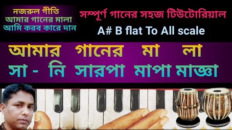 Amar ganer mala ami karbo kara dan Harmonium Tutorial Lyrics আমর