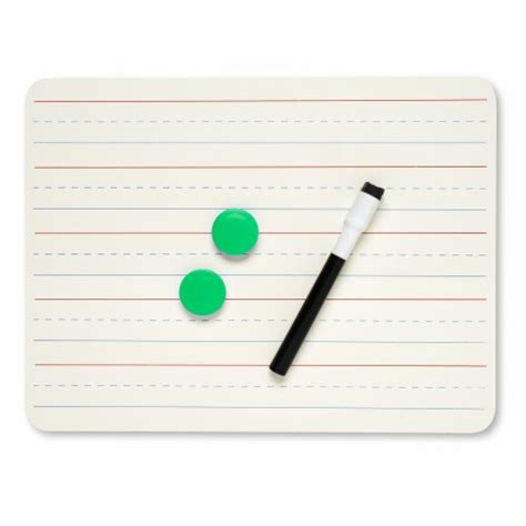 Charles Leonard Dry Erase Board Two Sided Magnetic Plain Lined Pack