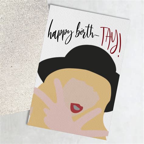 Happy Birth Tay Taylor Swift Birthday Card Taylor Swift Etsy