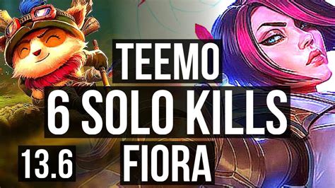 Teemo Vs Fiora Top Rank 4 Teemo 6 Solo Kills 1000 Games 1 0m