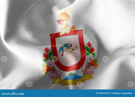 3D Illustration Flag of Colima is a Region of Mexico Stock Illustration ...