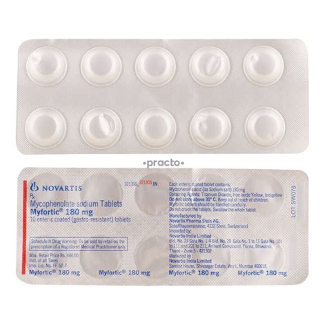 Myfortic 180 Mg Tablet Uses Dosage Side Effects Price Composition