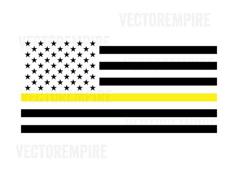 Thin Yellow Line Flag Svg American Flag Svg Dispatchers Clip Art Thin