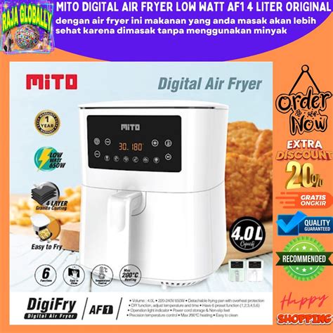 Jual MITO DIGITAL AIR FRYER LOW WATT AF1 4 LITER ORIGINAL MITO DIGIFRY