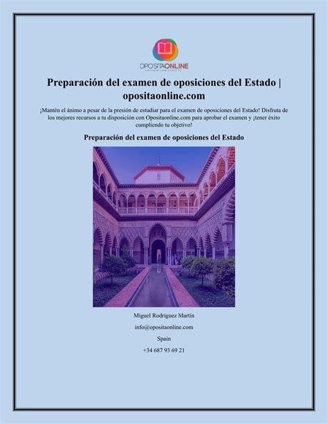 Ppt Preparaci N Del Examen De Oposiciones Del Estado Opositaonline