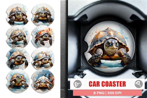 Car Coaster D Turtle Painting Graphic By Artnoy Creative Fabrica