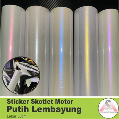 Jual Sticker Skotlet Body Motor Putih Mutiara Glossy Pearl Alat