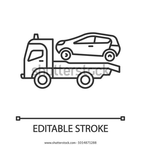 Tow Truck Linear Icon Thin Line Stock Vector Royalty Free