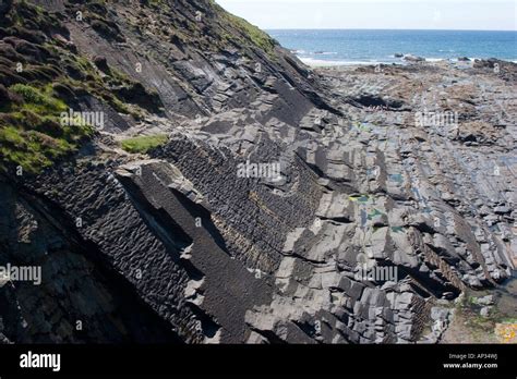 Unusual Rock Formations And Folded Strata In Crackington Haven Cornwall