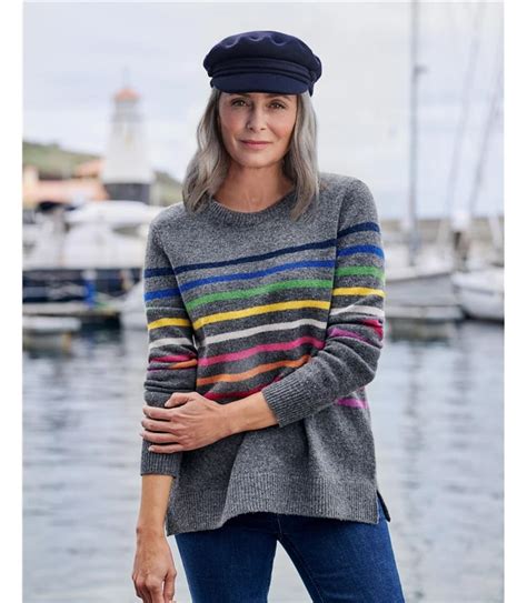 Rainbow Stripe Multi Stripe Lambswool Sweater Woolovers Us