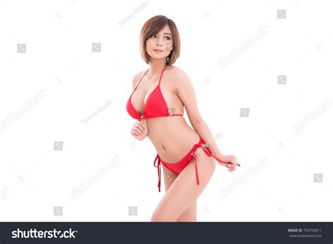 Isolated Red Bikini Girl Stock Photo Shutterstock