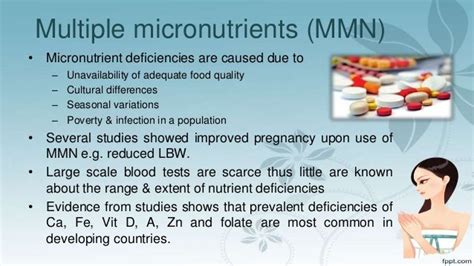 Influence Of Mineral And Vitamin Supplements On Pregnancy Outcome