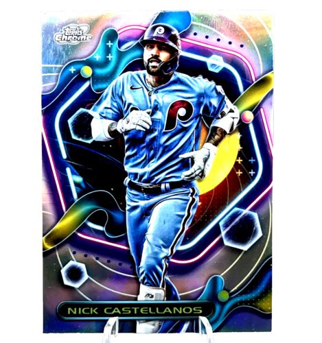 Nick Castellanos Topps Chrome Cosmic Refractor Phillies Ebay