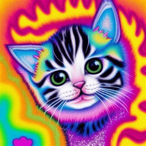 Kitten Hyper Realistic Lisa Frank Glitter Graphic Creative Fabrica