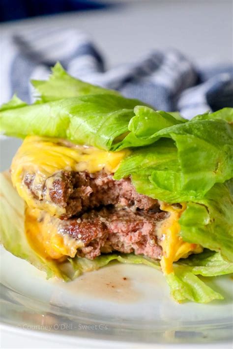 Air Fryer Lettuce Wrap Cheeseburger Recipe Sweet Cs Designs