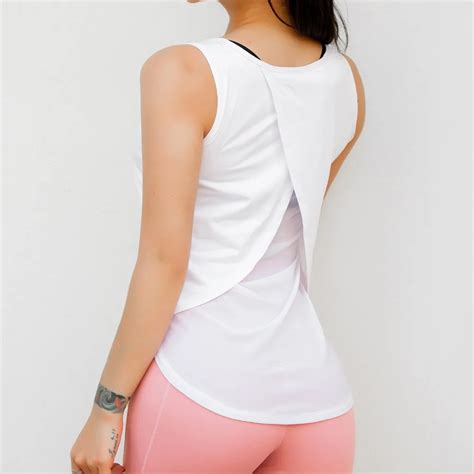 Women Gym Shirts V Neck Yoga Top Shirts Back Mesh Quick Dry Fitness Top