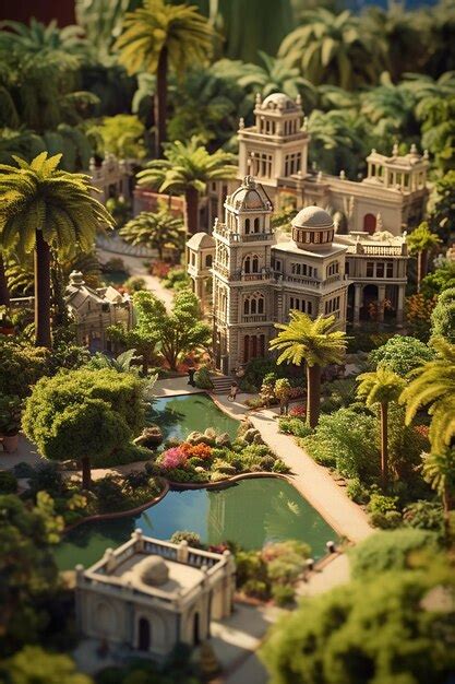 Miniatura isométrica del jardín de la concepción en málaga Foto Premium