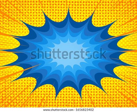 Comic Explosive Bright Template Blue Blank Stock Vector Royalty Free