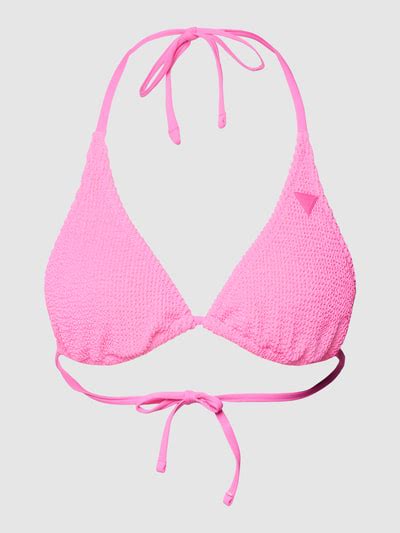 Guess Bikini Oberteil Mit Label Detail Neon Pink Online Kaufen