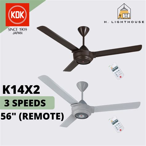 READY STOCK KDK K14X2 56 REMOTE CONTROL CEILING FAN 3 BLADE K14X2