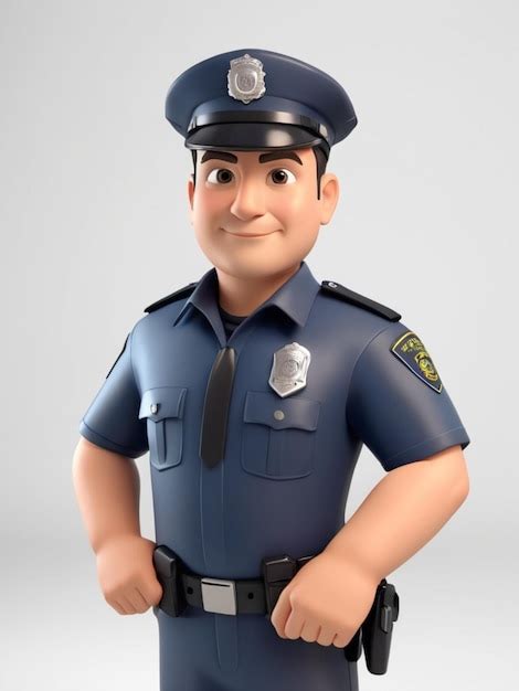 Premium Photo A 3d Cartoon Of A Police Man