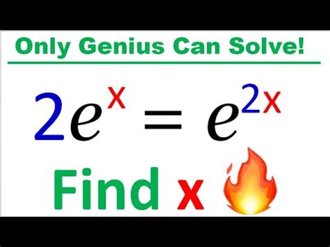 Nice Exponential Equation You Must Solve 2e X E 2x Algebra