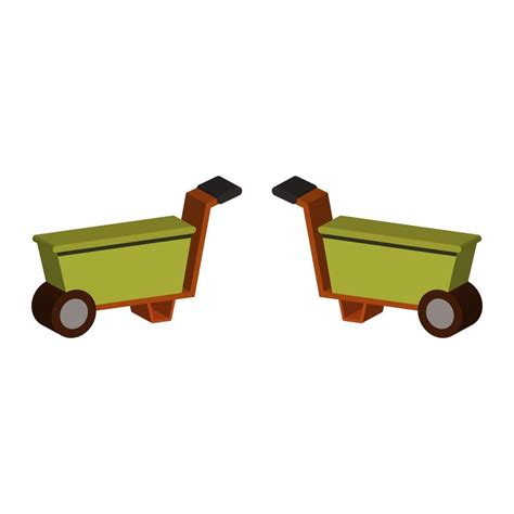 Wheelbarrow Illustrated On A White Background Vector Art At