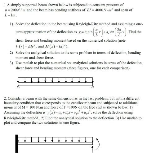 Solved 1 A Simply Supported Beam Shown Below Is Subjected To