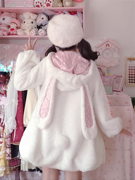 Bobo Bunny Ears Hooded Plush Coat By To Alice Kawaii Fashion Outfits