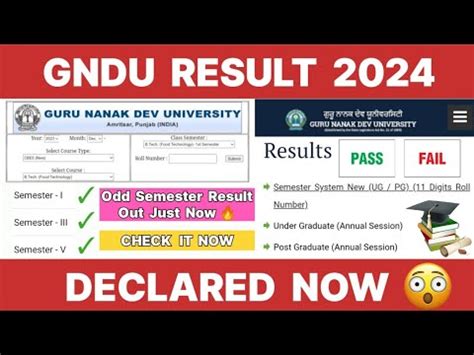 Gndu Result Declared Now St Rd Th Semester Gndu Result