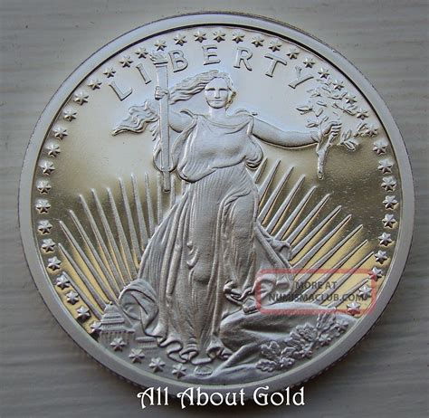 Solid Silver Round 1 Troy Oz Saint Gaudens Lady Liberty American Eagle